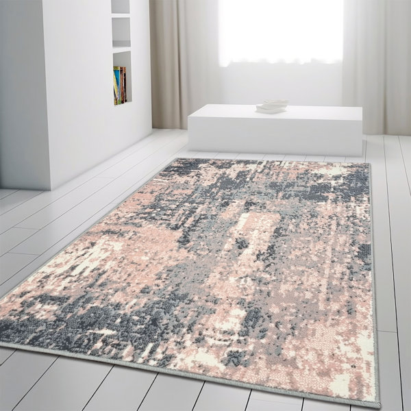 Williston Grey Pink Area Rug Wayfair.co.uk